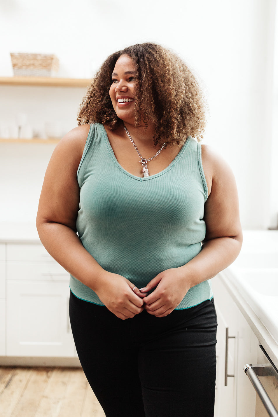 Stay Easy Tank In Aqua Womens 