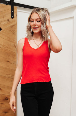 Stay Easy Tank In Cherry Womens 