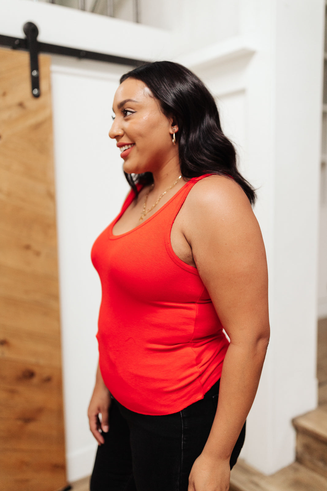 Stay Easy Tank In Cherry Womens 
