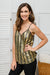 Stayin' Alive V-Neck Sequin Tank in Gold Womens 