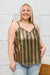 Stayin' Alive V-Neck Sequin Tank in Gold Womens 