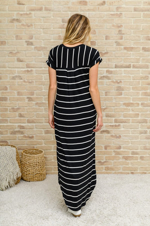 Doorbuster: Striped Maxi Dress In Black Womens 