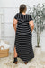 Doorbuster: Striped Maxi Dress In Black Womens 