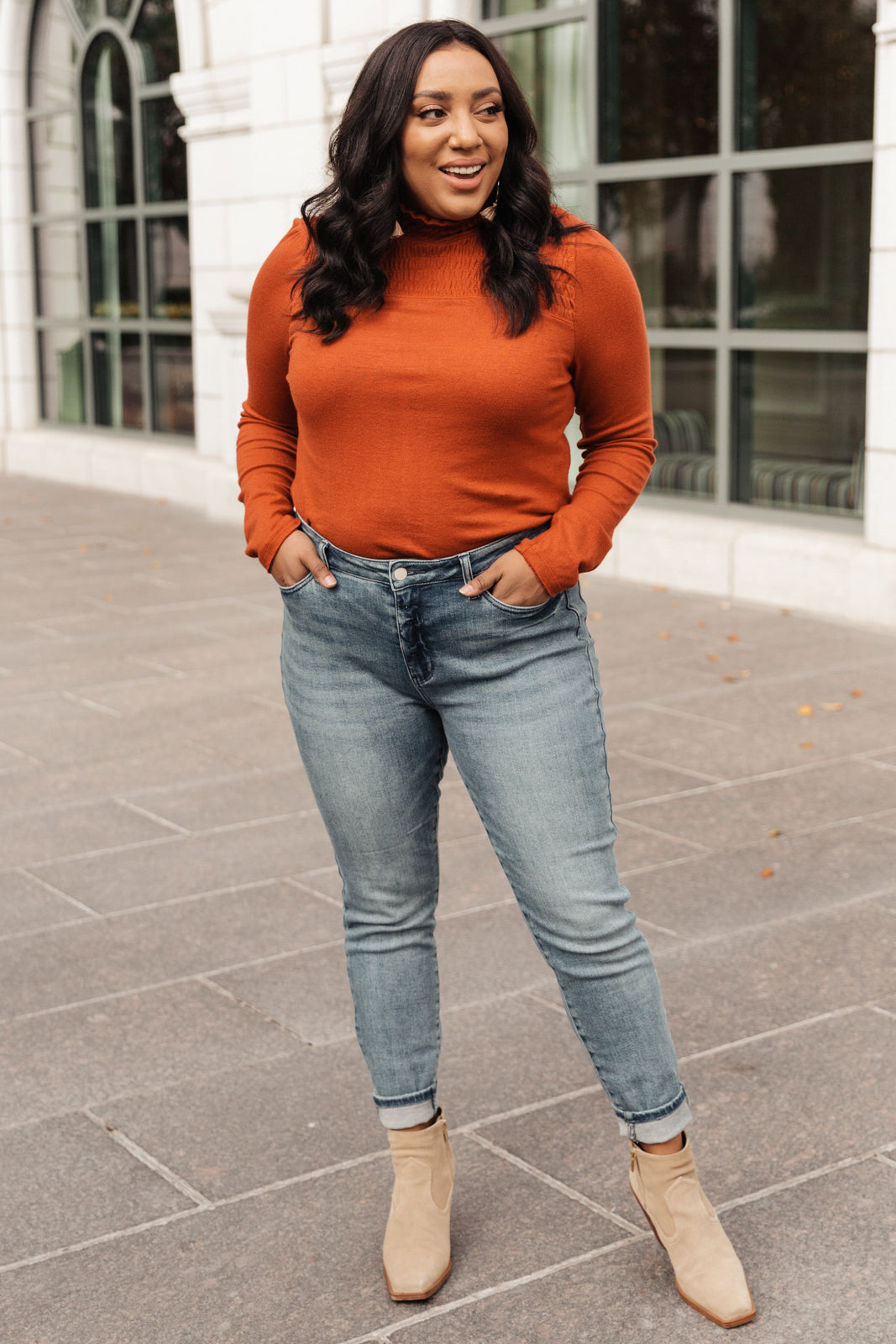 Stylin Girl Turtleneck in Rust Womens 