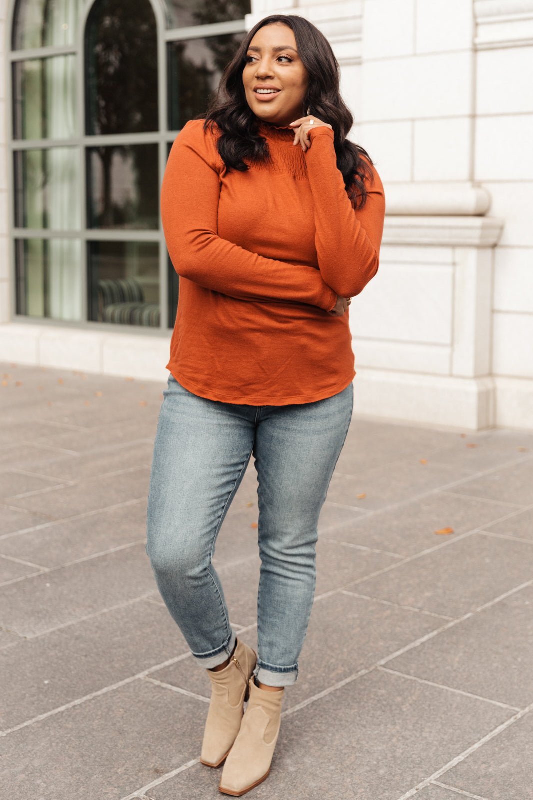 Stylin Girl Turtleneck in Rust Womens 