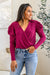 Take Me Out Faux Wrap Bodysuit In Magenta Womens 