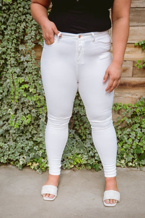 Talia High Waisted White Skinny Jeans Womens 