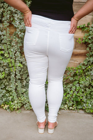 Talia High Waisted White Skinny Jeans Womens 