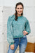 Tied Up In Cuteness Mineral Wash Sweater in Teal Womens 