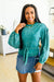 Tied Up In Cuteness Mineral Wash Sweater in Teal