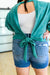 Tied Up In Cuteness Mineral Wash Sweater in Teal