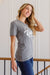 To The Window Graphic V Neck Tee In Gray Womens 