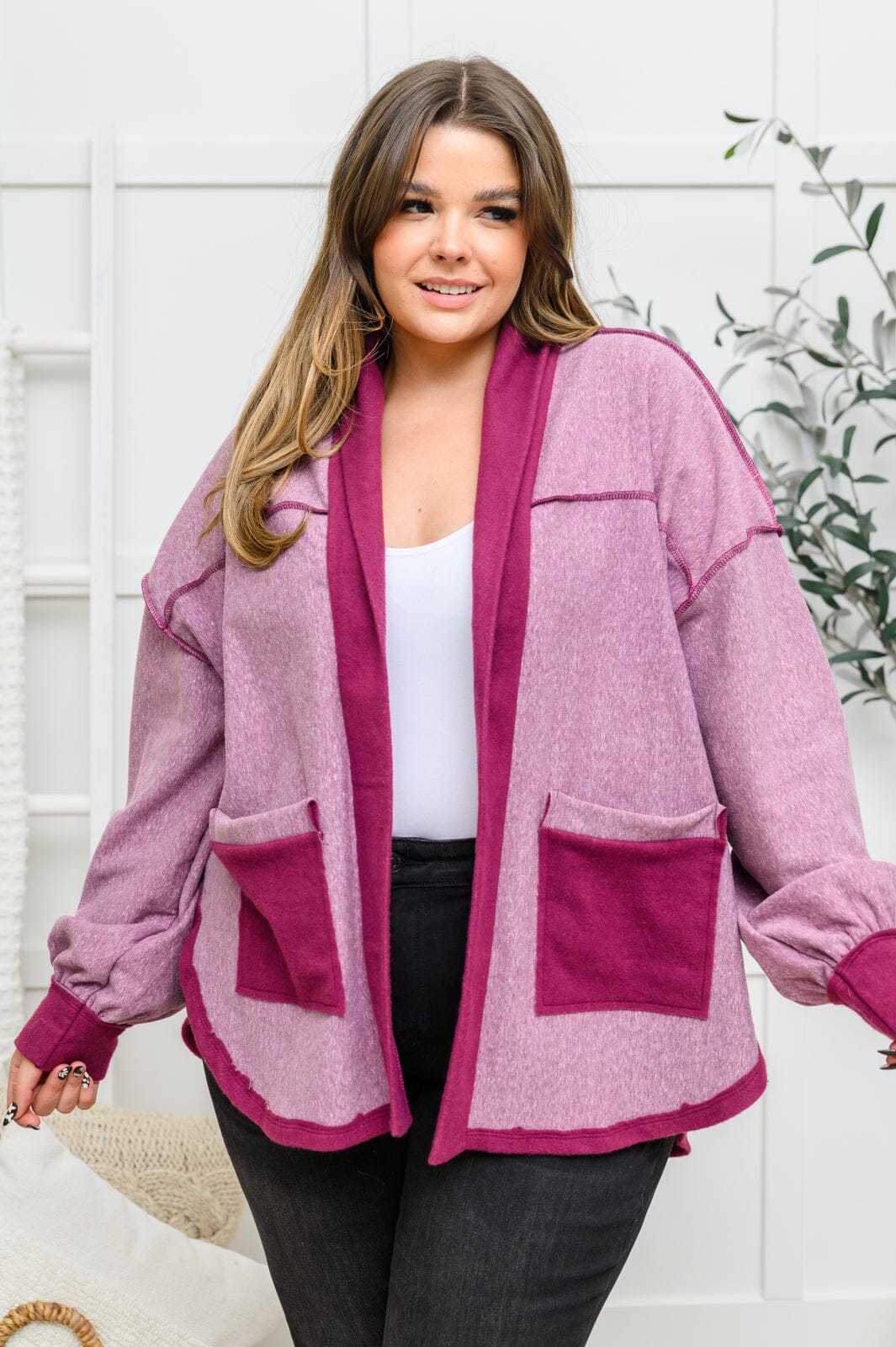 Doorbuster: Two Hearts Jacket In Plum Womens 