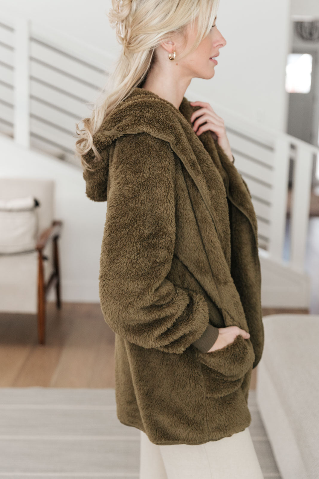 Where's My Coffee Cardigan in Olive Womens 