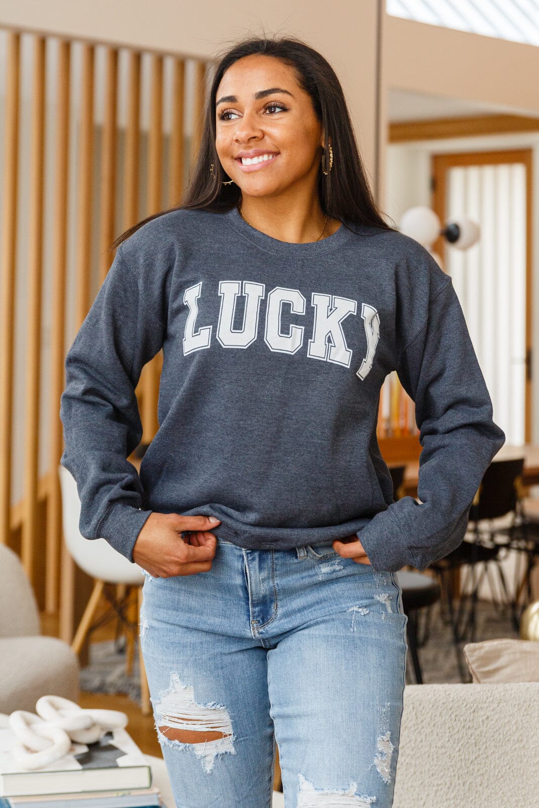 Your Lucky Crew Neck Sweater Womens 