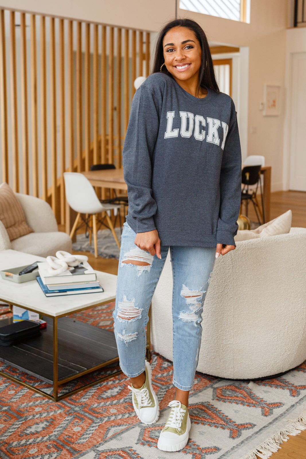 Your Lucky Crew Neck Sweater Womens 