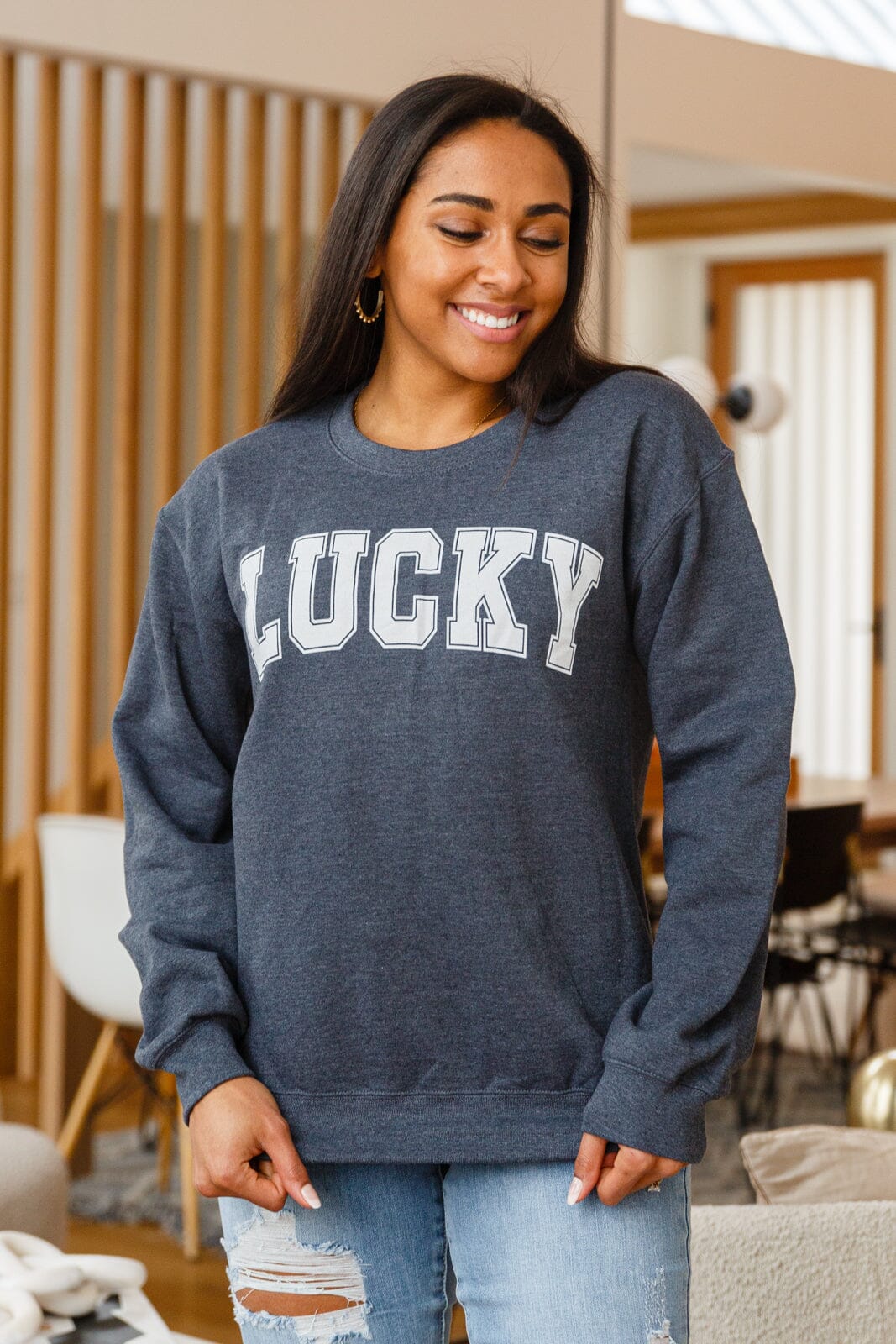 Your Lucky Crew Neck Sweater Womens 